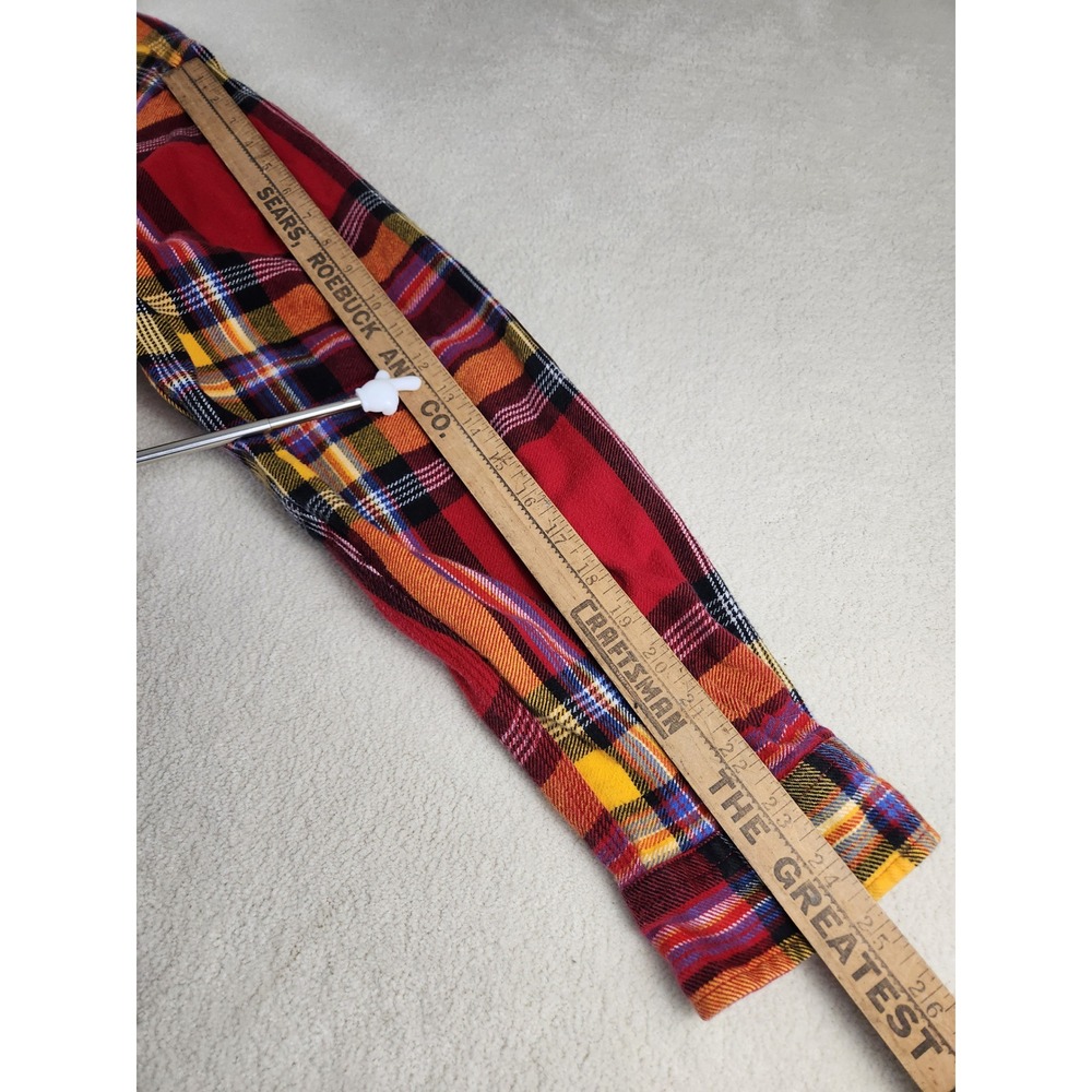 Mens Polo by Ralph Lauren 90s Dungaree Workshirt Flannel Red XXL Elbow Patch - Picture 6 of 6